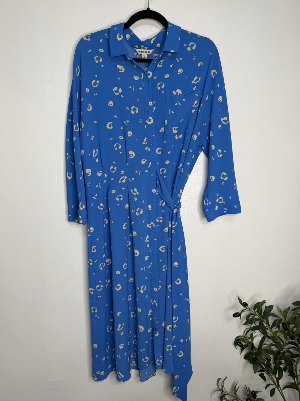 WHISTLES Blue Watercolour Animal Dress size 12 - Picture 5 of 10